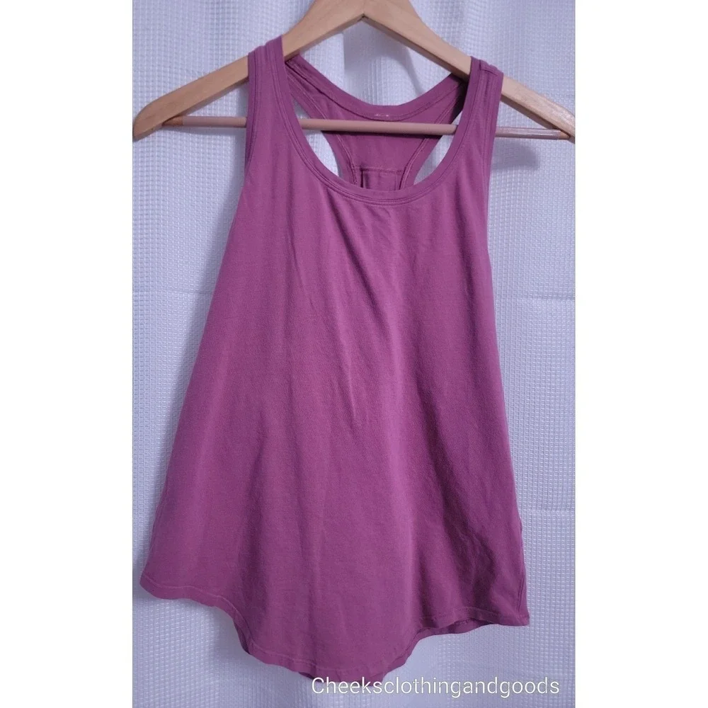 Lululemon 6 Love Tank Pleated Pima Cotton Moss Rose W1BO2S